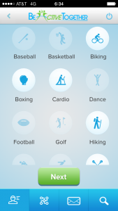 Step 1: choose your sports/activities